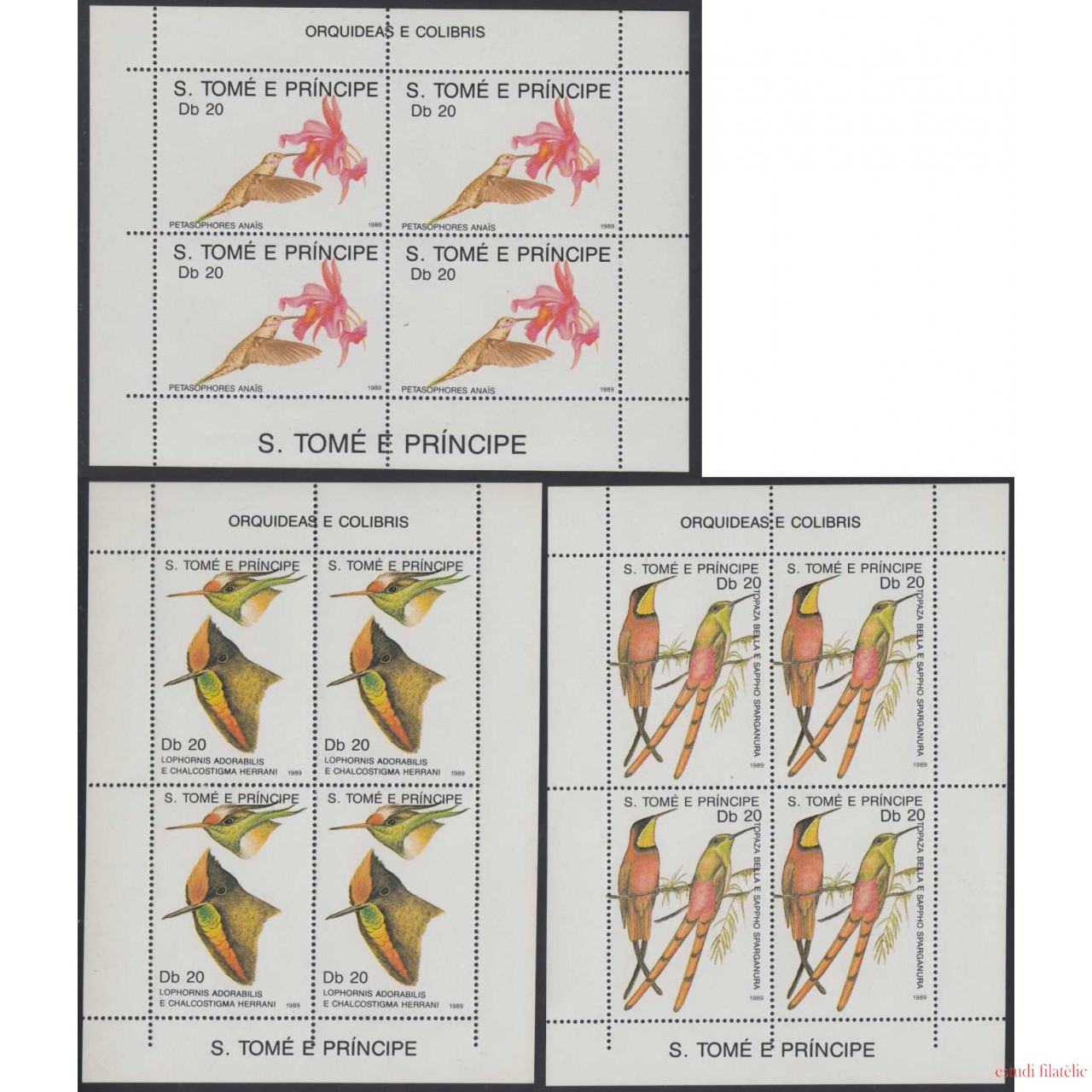 unmounted Nuovo di zecca 1989 Colibrì COLIBRI 50Db ST Thomas & Principe è 
