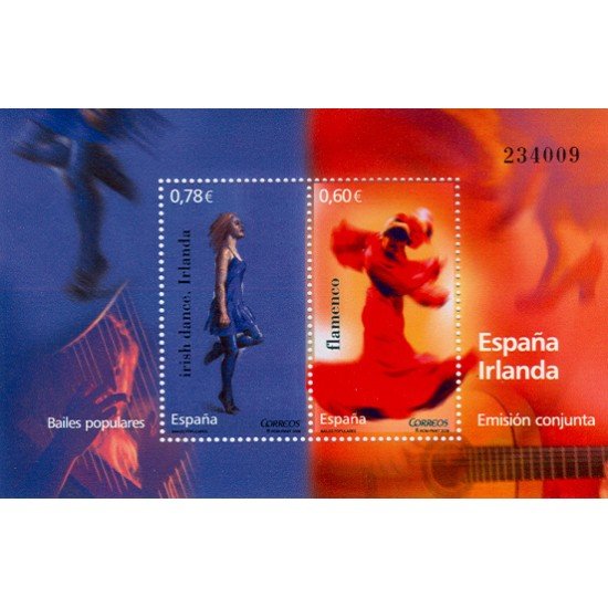 España Spain HB Emisión Conjunta 2008 España-Irlanda Bailes populares MNH España Spain HB Emisión Conjunta 2008 España-Irlanda Bailes populares MNH
