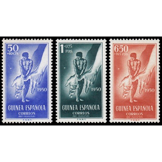 Guinea Española 295/97 1950 Pro Indígenas MNH