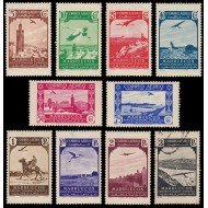 Marruecos Morocco 186/95 1938 Paisajes avión Valor 195 Usado MNH
