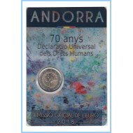 Andorra 2018 Cartera Oficial Coin Card Moneda 2 € conm Derechos Humanos
