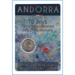 Andorra 2018 Cartera Oficial Coin Card Moneda 2 € conm Derechos Humanos Andorra 2018 Cartera Oficial Coin Card Moneda 2 € conm Derechos Humanos