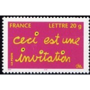 France Francia Autoadhesivos 204  2008 Sello con mensaje Invitación  Procede del nº 3760(2005) Lujo