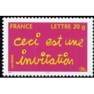 France Francia Autoadhesivos 204  2008 Sello con mensaje Invitación  Procede del nº 3760(2005) Lujo