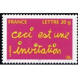 France Francia Autoadhesivos 204 2008 Sello con mensaje Invitación Procede del nº 3760(2005) Lujo France Francia Autoadhesivos 204 2008 Sello con mensaje Invitación Procede del nº 3760(2005) Lujo