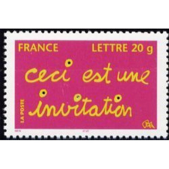 France Francia Autoadhesivos 204  2008 Sello con mensaje Invitación  Procede del nº 3760(2005) Lujo