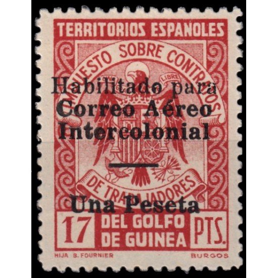 Guinea Española 259L 1939 - 1941 Escudo Shield MH