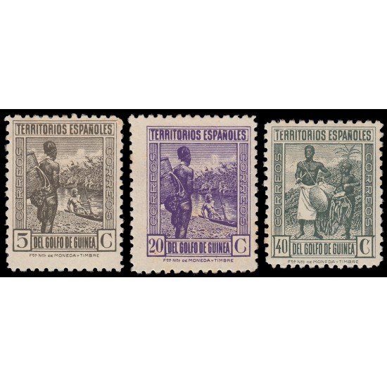 Guinea Española 264/66 1941 Tipos Diversos Litografiados MH
