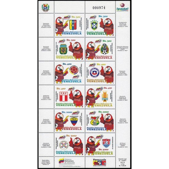 Venezuela 2649/60 2007 Federaciones de Fútbol MNH