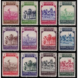 Sahara 63/74 1943 Gacelas Caravanas MNH Sahara 63/74 1943 Gacelas Caravanas MNH