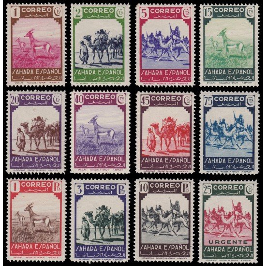 Sahara 63/74 1943 Gacelas Caravanas MNH