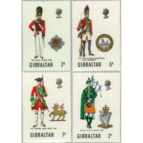 Gibraltar - 232/35 - 1970 Uniformes militares Lujo