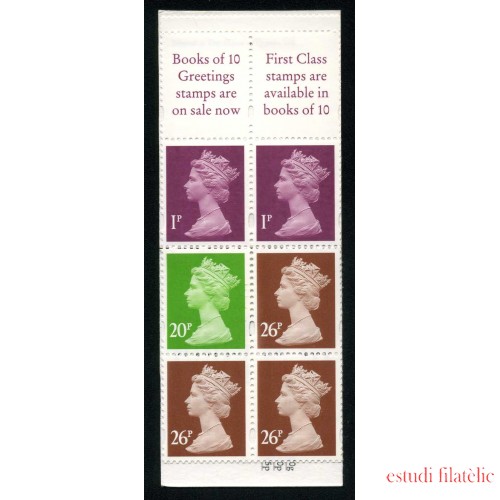 Gran Bretaña - 1890-C - 1996 Serie Isabel II-Carnet con 6 sellos-2 nº 1890 +1 nº1891 + 3 nº 1892 Lujo
