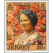 Jersey  Nº 112   1975  3ª Visita de la reina-madre a Jersey Lujo