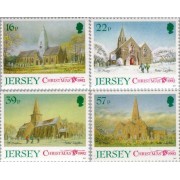 Jersey  - 585/88 - 1992 Navidad-iglesias parroquiales-Lujo