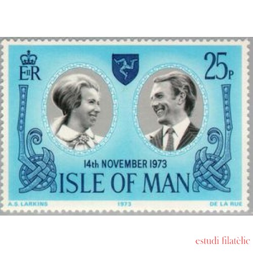 Man (isla de)  24 - 1973 Boda de la princesa Anna y Mark Philips Lujo
