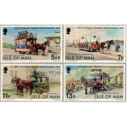 Isla de Man 71/74   1976  Centenario de los tranvías a caballo  Lujo