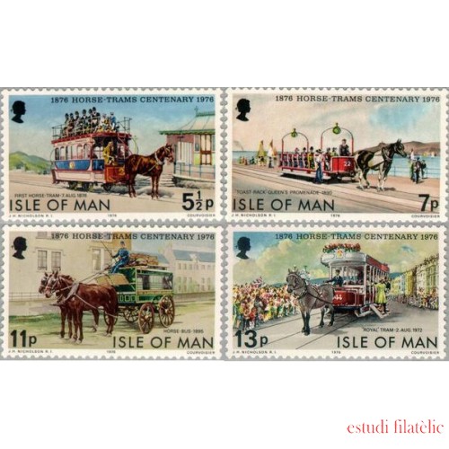 Isla de Man 71/74   1976  Centenario de los tranvías a caballo  Lujo