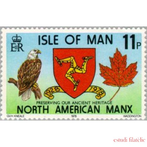 FAU1/S Man (isla de) Nº 129  1978  50º Aniv. de la sociedad North American Manx Lujo