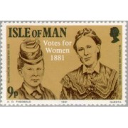 Man (isla de ) - 184 - 1981 Cent. del derecho a voto de la mujeres de Man-sufragistas-Lujo