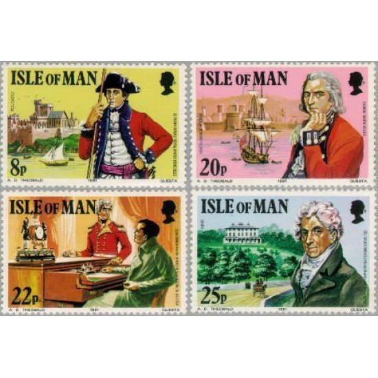 MI1/BA1 Man (isla de) Nº 185/88 1981 150º Aniv. muerte coronel M. Wilks Lujo MNH