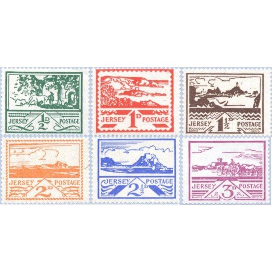 Jersey - 3/8-O - 1943 Paisjes/fauna Lujo