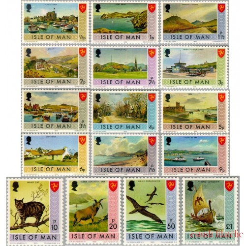 Man (isla de) - 2/17a - 1973 Paisajes Goma mate PVA Lujo