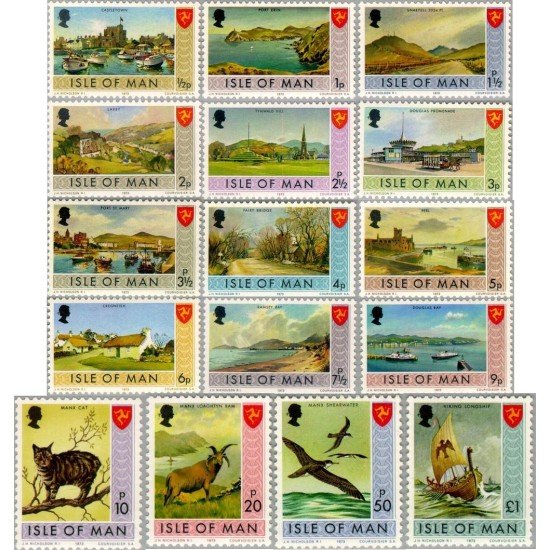 Man (isla de) - 2/17a - 1973 Paisajes Goma mate PVA Lujo