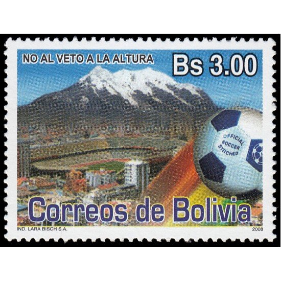 Bolivia 1339 2007 Deporte Fútbol No al veto de altura MNH Bolivia 1339 2007 Deporte Fútbol No al veto de altura MNH