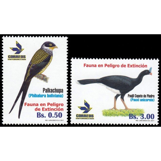 Bolivia 1603/04 2017 Fauna en peligro Aves MNH Bolivia 1603/04 2017 Fauna en peligro Aves MNH