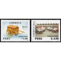 Perú 1054/55 1995 UPAEP Transporte Postal MNH