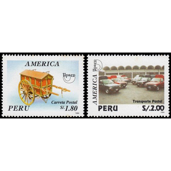Perú 1054/55 1995 UPAEP Transporte Postal MNH Perú 1054/55 1995 UPAEP Transporte Postal MNH
