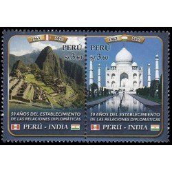 Perú 1998/99 2013 Cincuentenario de relaciones diplomáticas con India MNH