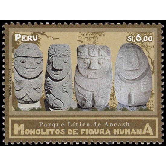 Perú 2010 2013 Monolitos representando figuras humanas Parque de Ancash MNH