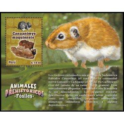 Perú HB-67 2013 Fauna Animales peehistóricos Fósiles Rata MNH Perú HB-67 2013 Fauna Animales peehistóricos Fósiles Rata MNH