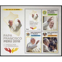 Perú HB-83 2017 Viaje al Perú de Su Santidad el Papa Francisco MNH Perú HB-83 2017 Viaje al Perú de Su Santidad el Papa Francisco MNH