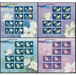 China 4249/52 2005 Flora Flores Magnolias 4 Hojas con 8 valores MNH