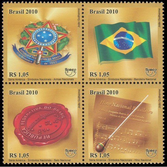 Brasil Brazil 3120/23 2010 Símbolos nacionales Serie América UPAEP MNH