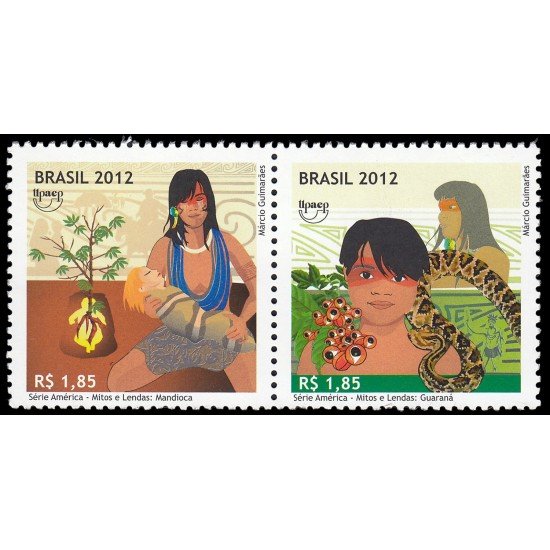 Brasil Brazil 3233/34 2012 Mitos y leyendas Serie América UPAEP MNH