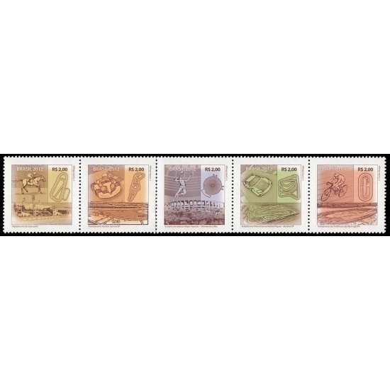 Brasil Brazil 3248/52 2012 Lugares de actividades deportivas MNH