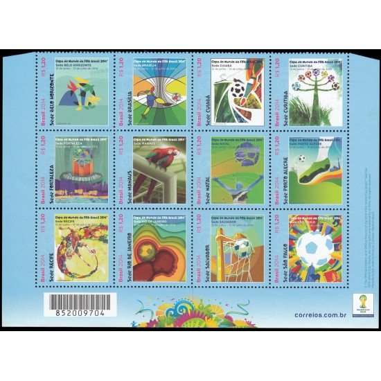 Brasil Brazil 3311/22 2014 Deporte Copa del mundo de fútbol en Brasil MNH