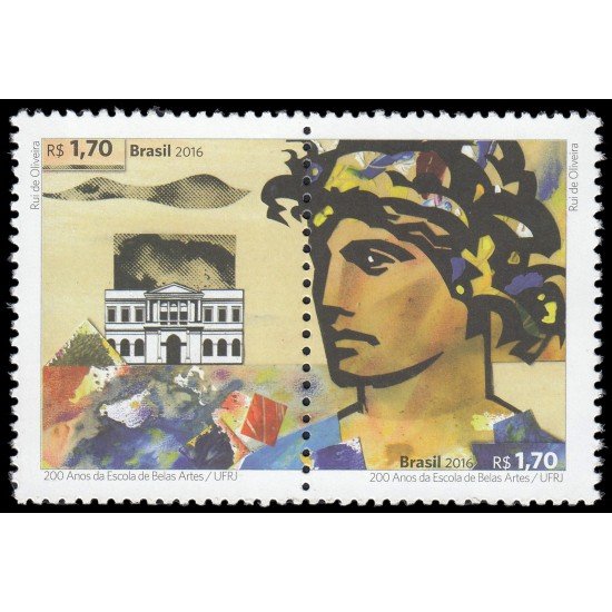 Brasil Brazil 3569/70 2016 Bicentenario de la Escuela nacional de bellas artes Río de Janeiro MNH
