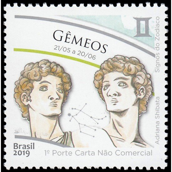 Brasil Brazil 3731 2019 Signos del zodíaco Geminis Adriana Shibata MNH
