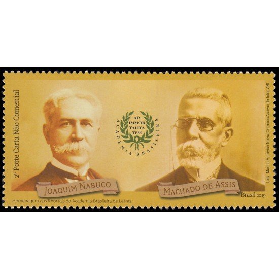 Brasil Brazil 3742 2019 Homenaje a los inmortales de la Academia de Letras Joaquim Nabuco Machado de Assis MNH