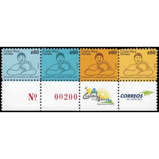 Costa Rica 959/62 2012 Sobretasa en beneficio de la Ciudad de los niños MNH