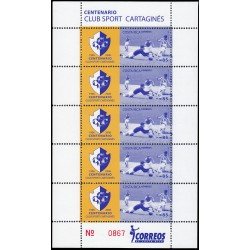 Costa Rica 784 2006 Fútbol 100º del Club Cartaginés Hoja con 5 valores MNH