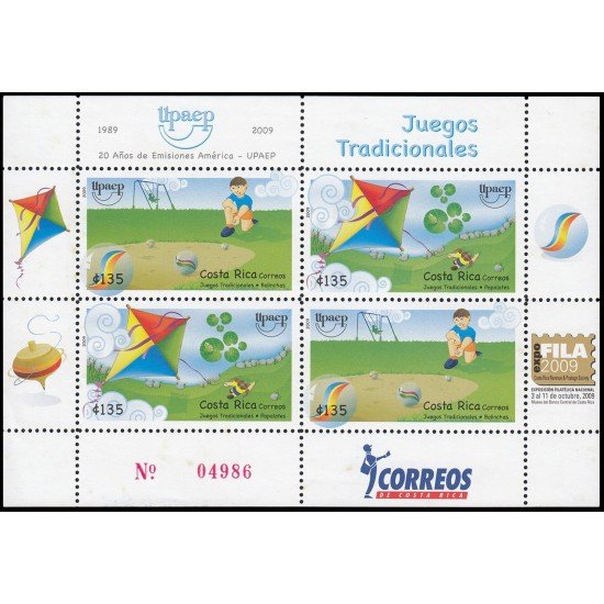 Costa Rica 904/05 2009 América Upaep Juegos Tradicionales Hoja con 2 series MNH