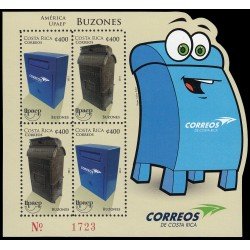 Costa Rica 945/46 2011 Serie América UPAEP Buzones Hoja con 2 series MNH Costa Rica 945/46 2011 Serie América UPAEP Buzones Hoja con 2 series MNH