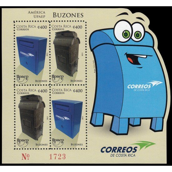 Costa Rica 945/46 2011 Serie América UPAEP Buzones Hoja con 2 series MNH