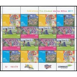 Costa Rica 949/52 2011 Dibujos infantiles sobre tasa pro ciudad de los niños Hoja con 4 series MNH Costa Rica 949/52 2011 Dibujos infantiles sobre tasa pro ciudad de los niños Hoja con 4 series MNH